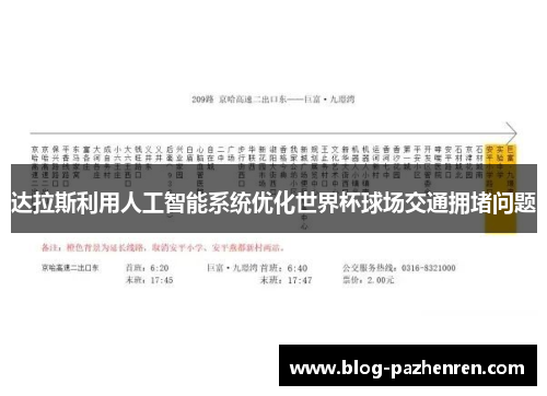 达拉斯利用人工智能系统优化世界杯球场交通拥堵问题